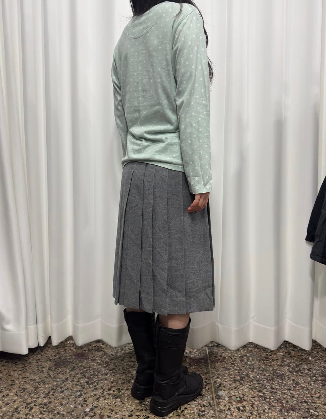 Oxford 그레이 울 플리츠 스커트 상품이미지4