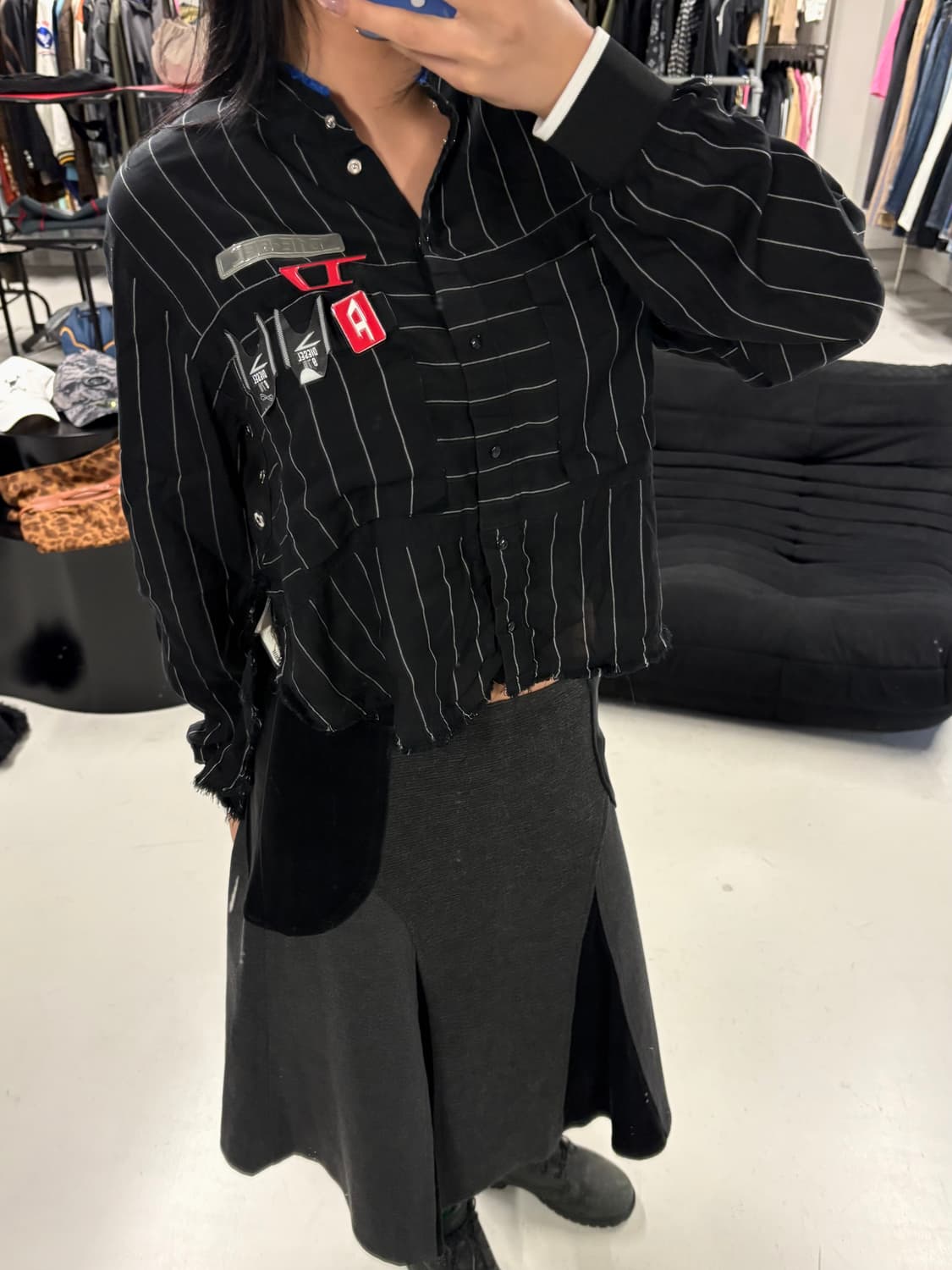 DIESEL deconstructed pinstripe shirt  상품이미지1