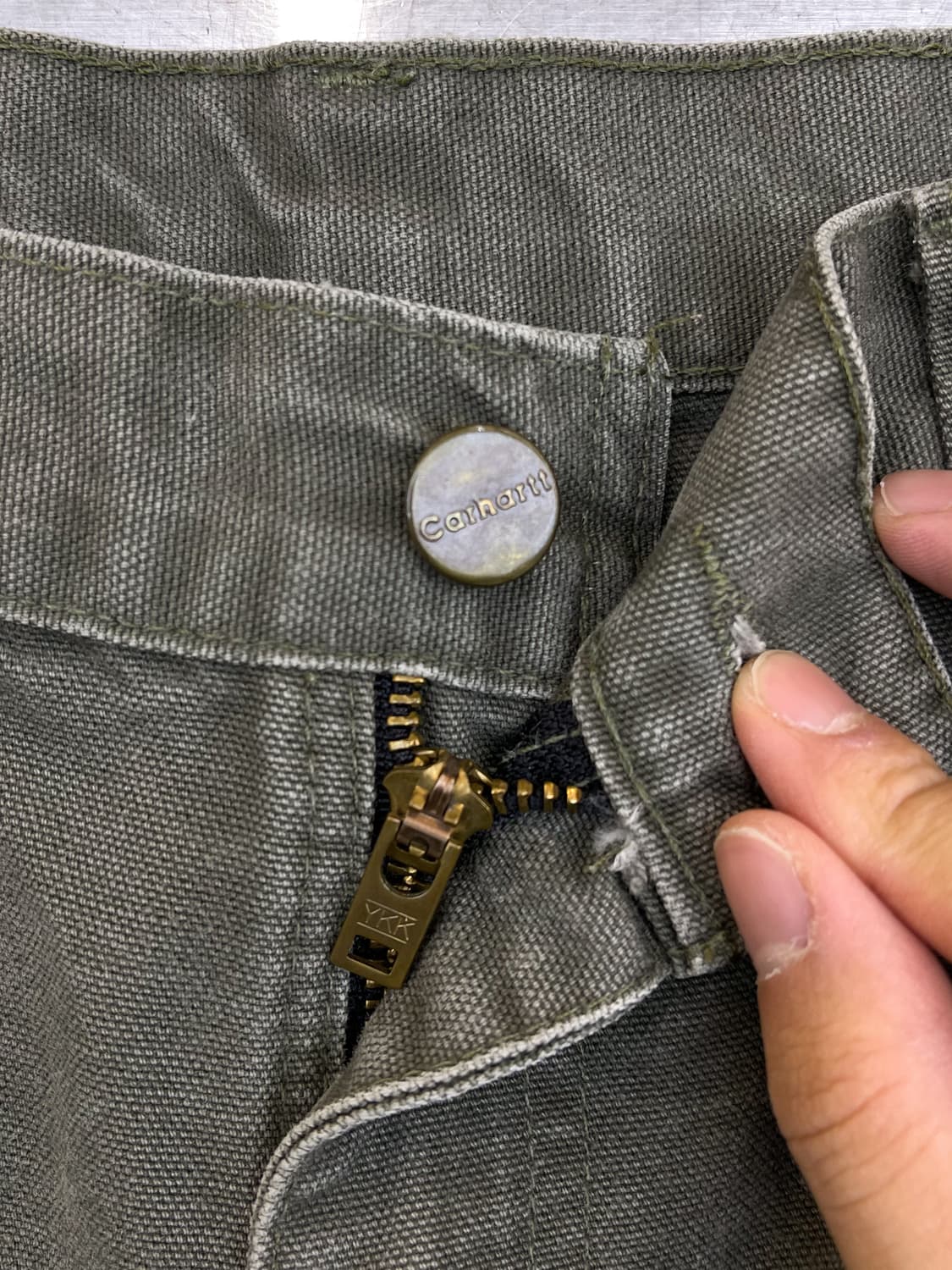 칼하트 B11 모스 캔버스 카펜터 팬츠 상품이미지5