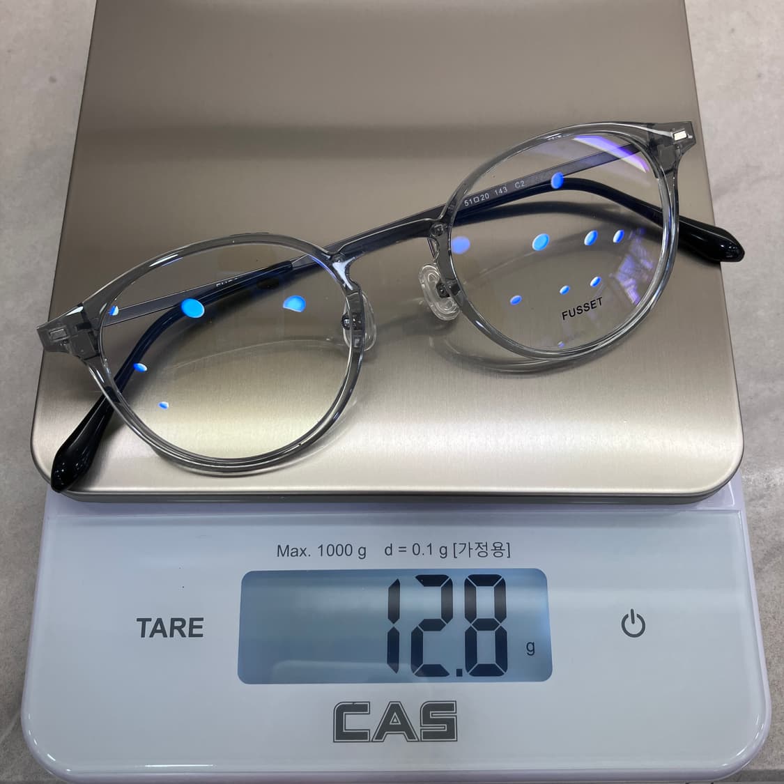 C64 FUSSET 그레이 클리어 라운드 콤비 뿔테 안경 상품이미지8