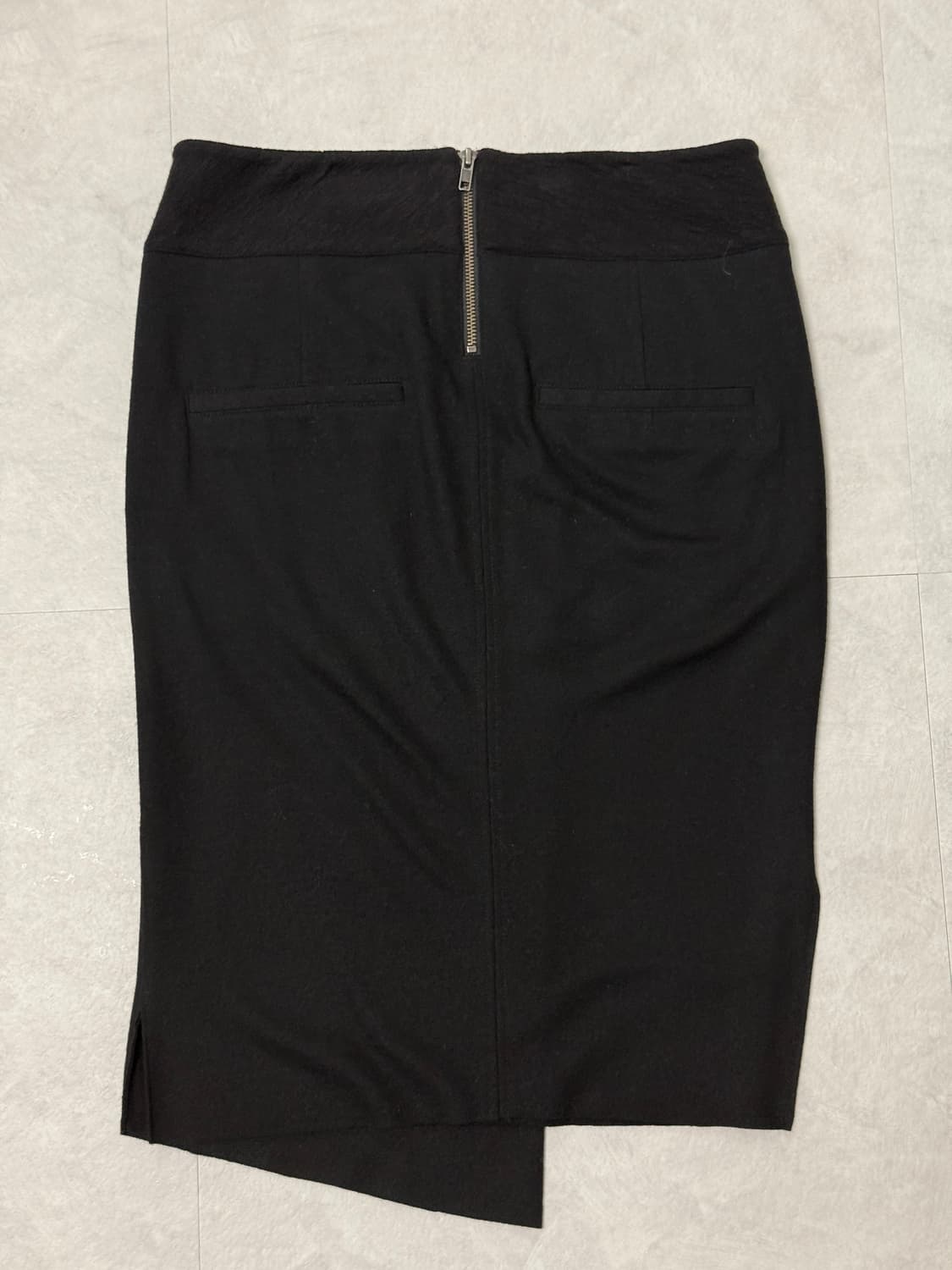 헬무트렝 텍스처드 울 미디 스커트 블랙 상품이미지6