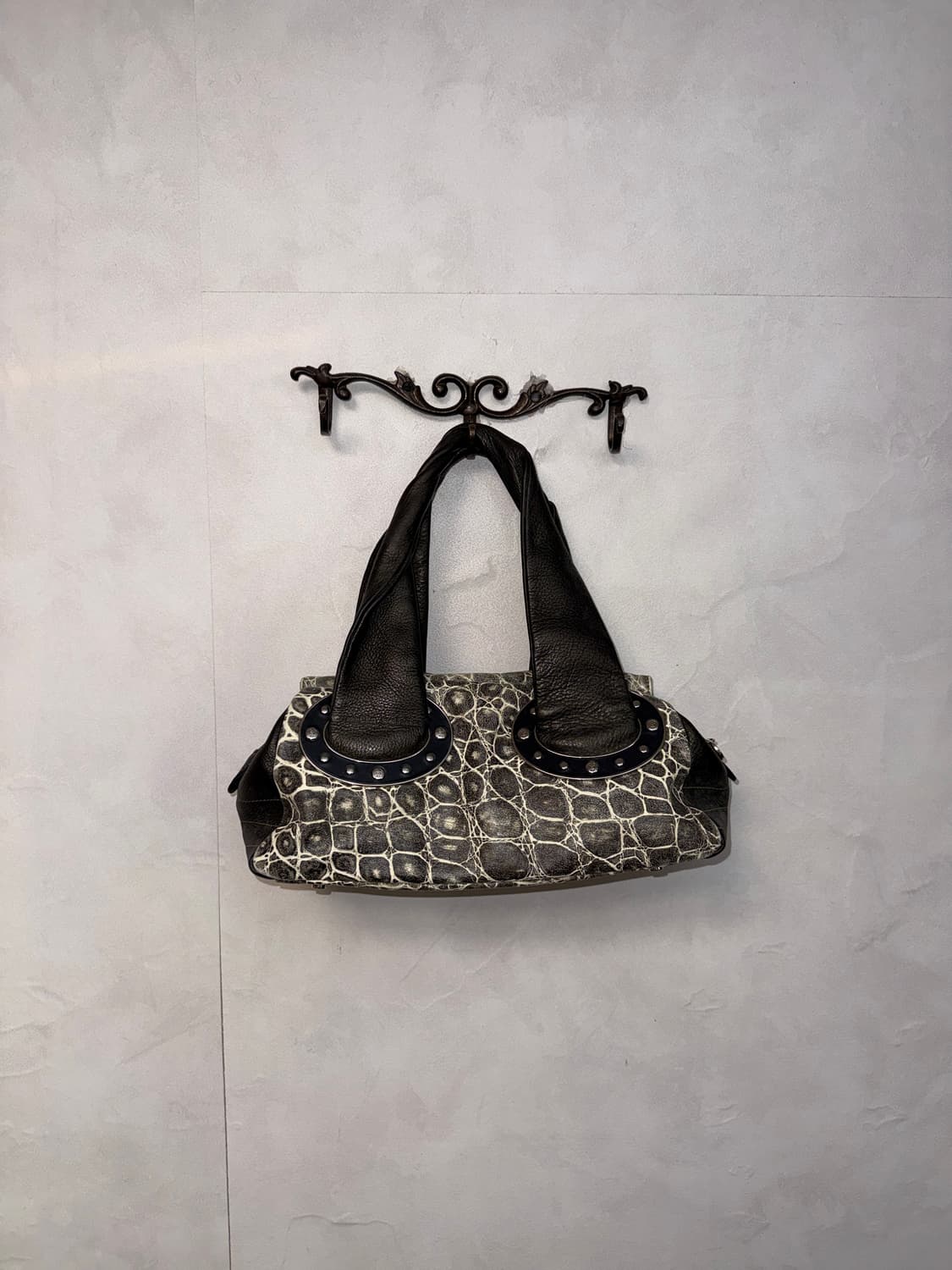 Mila Schön charcoal stud python 숄더백 상품이미지4