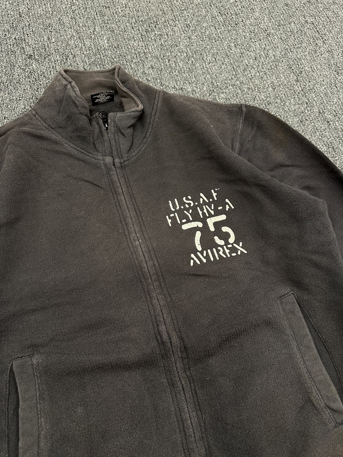 M) 아비렉스 스웻 집업 저지 차콜  상품이미지5