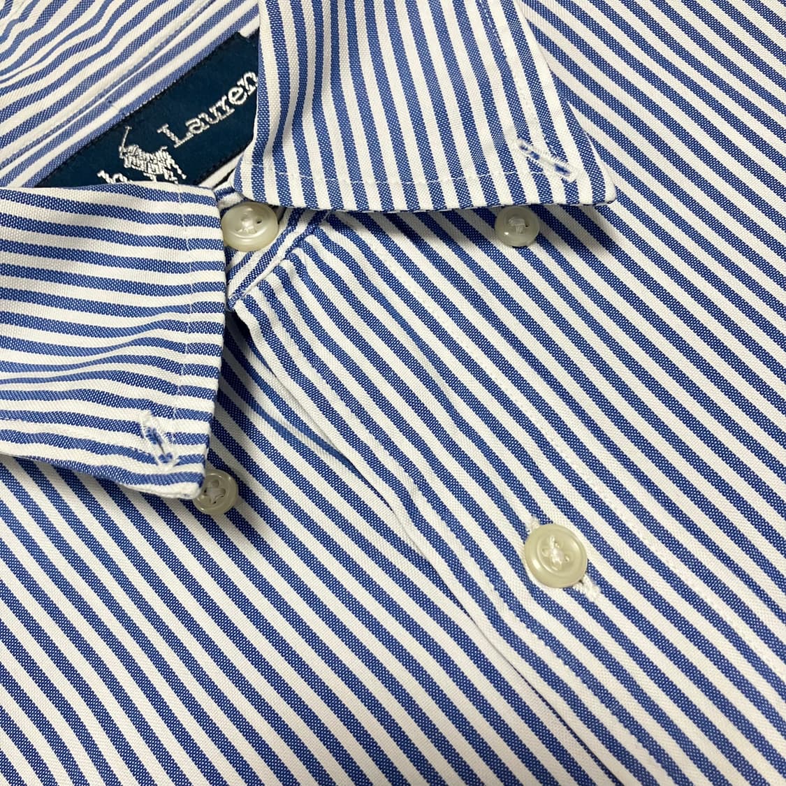 [Polo] 90s 폴로 랄프로렌 옥스포드 스트라이프 셔츠 야머스핏 상품이미지6
