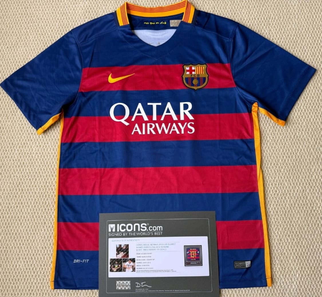 15-16 바르셀로나 MSN 메시 네이마르 수아레즈 사인 유니폼 상품이미지4
