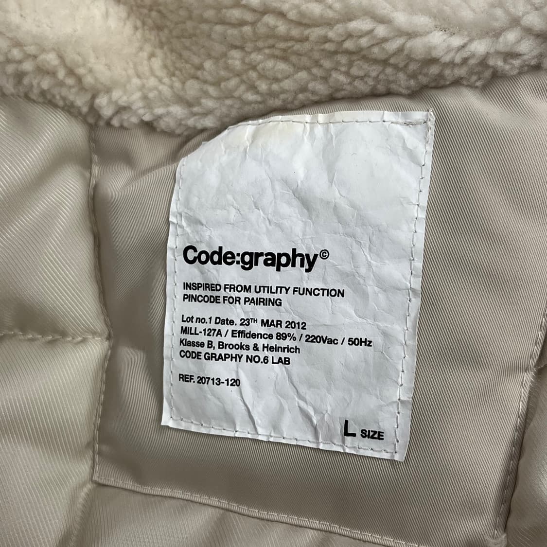 [정품/L] 코드그라피 덤블 숏패딩 아이보리 b17 상품이미지5