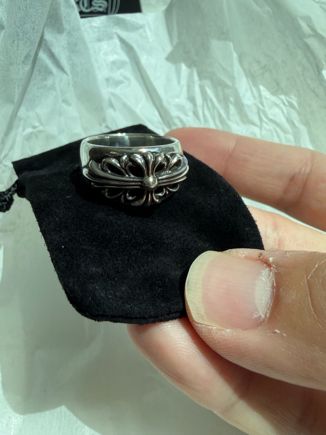 [US10.5] 크롬하츠 플로랄 크로스링 새상품 상품이미지2