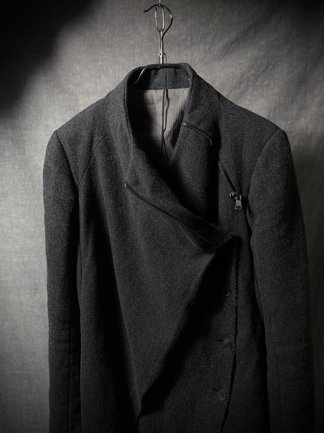Masnada Asymmetric Zip Wool Coat 상품이미지5