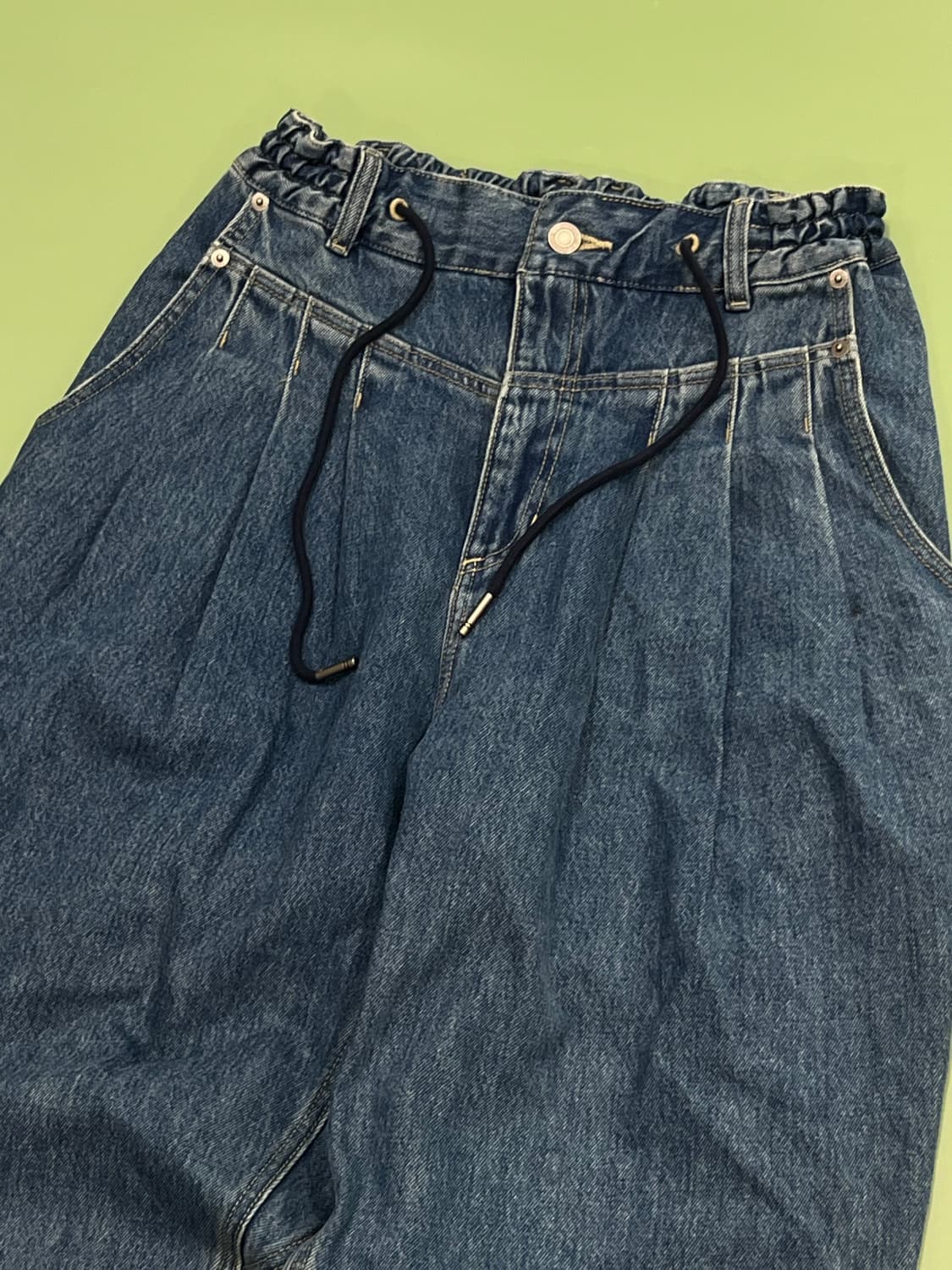 (46) 송지오옴므 투턱 캐롯 와이드 벌룬 데님 팬츠 상품이미지3