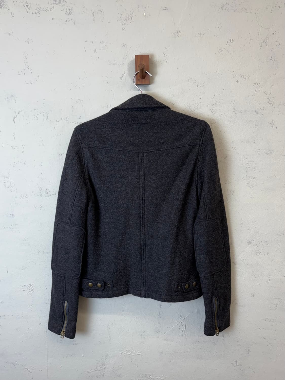 폴로랄프로렌 그레이 크롭 울 라이더 자켓 상품이미지2