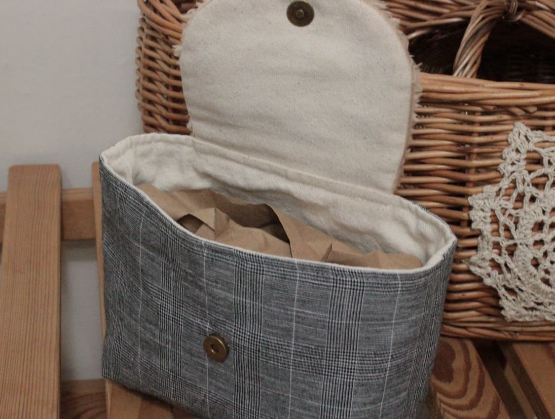 핸드메이드 손잡이 퍼 파우치 상품이미지7