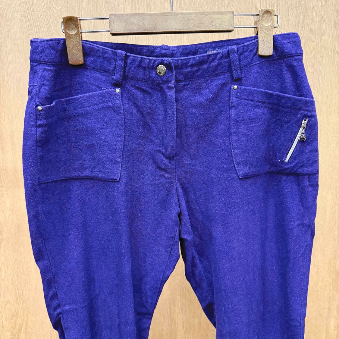 피에르 발망 스트레이트 라인 팬츠 로고 자수 포켓 디테일 퍼플 상품이미지4