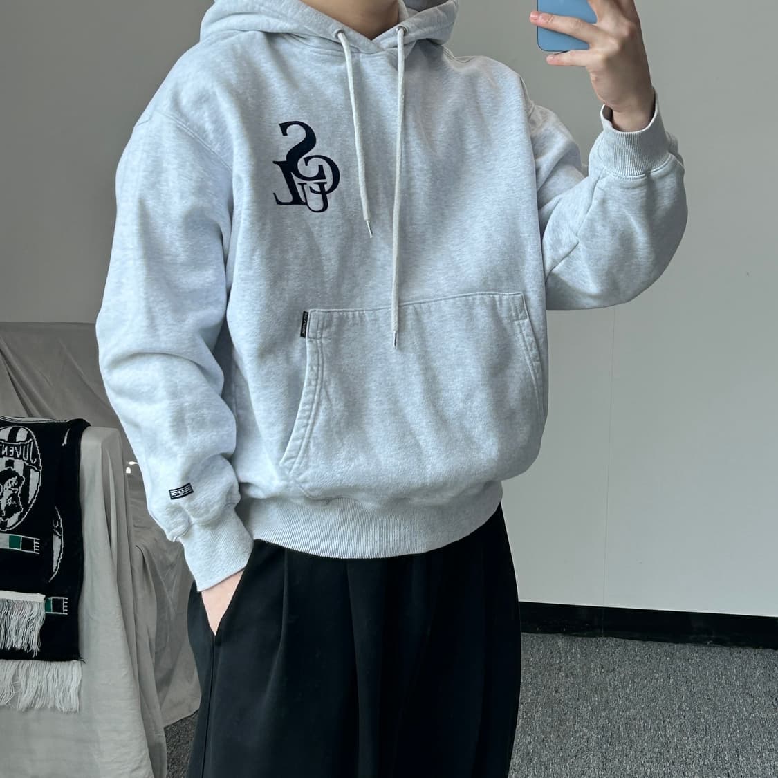 스컬프터 멜란지 심볼 로고 후드티 상품이미지3