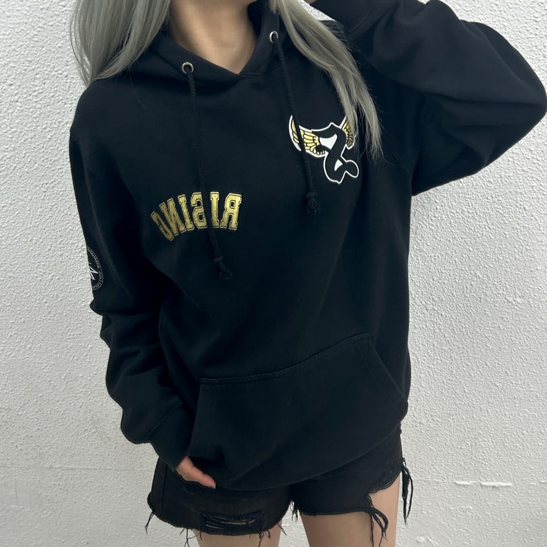 스투시 y2k 패치 블랙 후드 M 상품이미지1