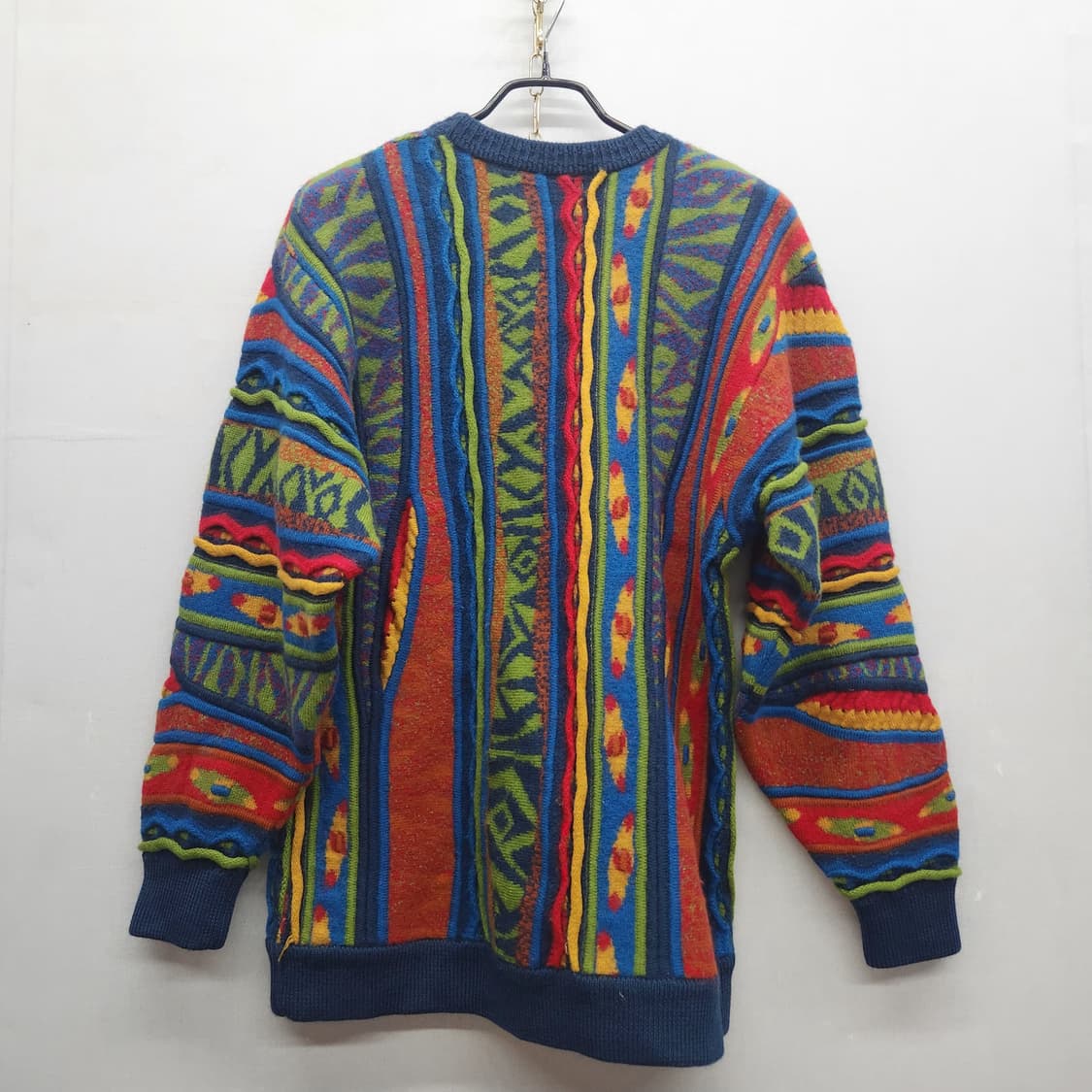 게쿠 쿠지패턴 빈티지 니트(퓨어메리노울) L 상품이미지3