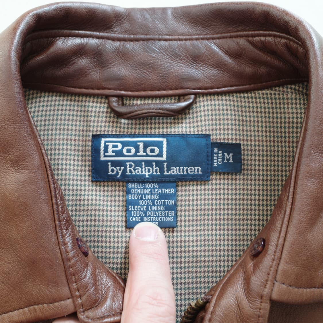 90s 폴로 레더 블루종 바라쿠타 베이포트 가죽 자켓 상품이미지5