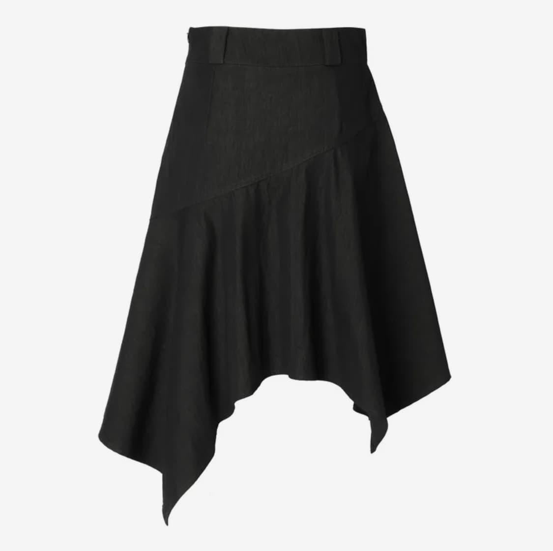 카키포인트 언발란스 미디 스커트 블랙 M 상품이미지1