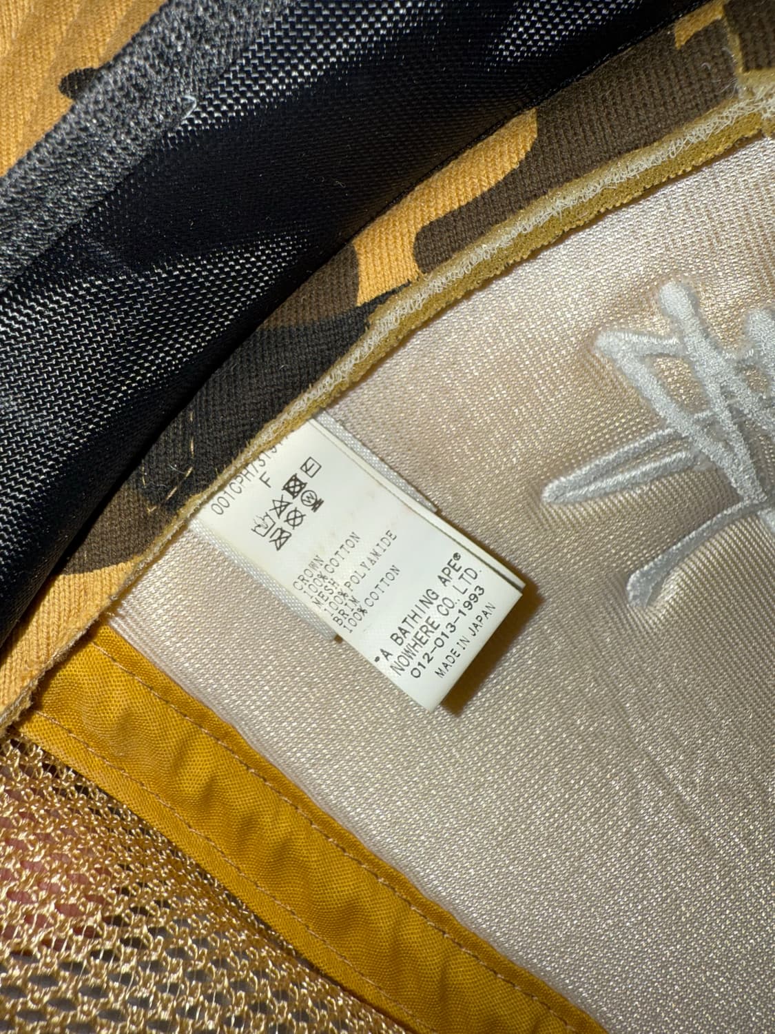 베이프 스투시 옐로우 카모 캡 상품이미지4