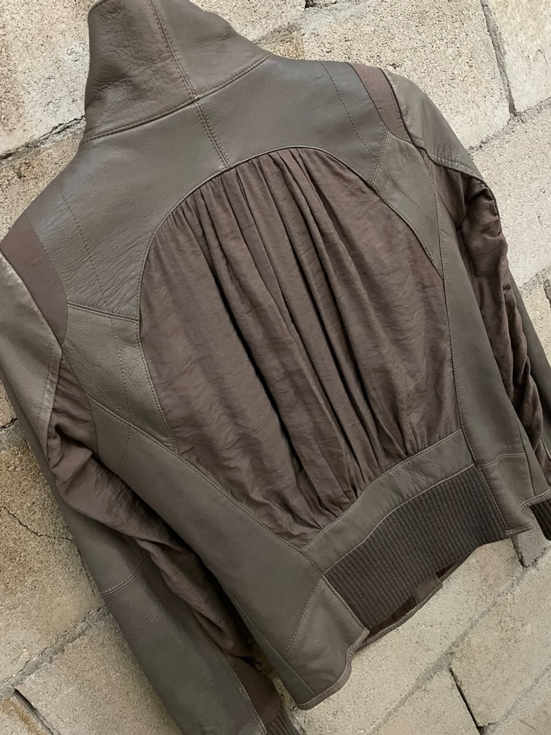 Enchantement High Neck Leather Jacket 상품이미지5