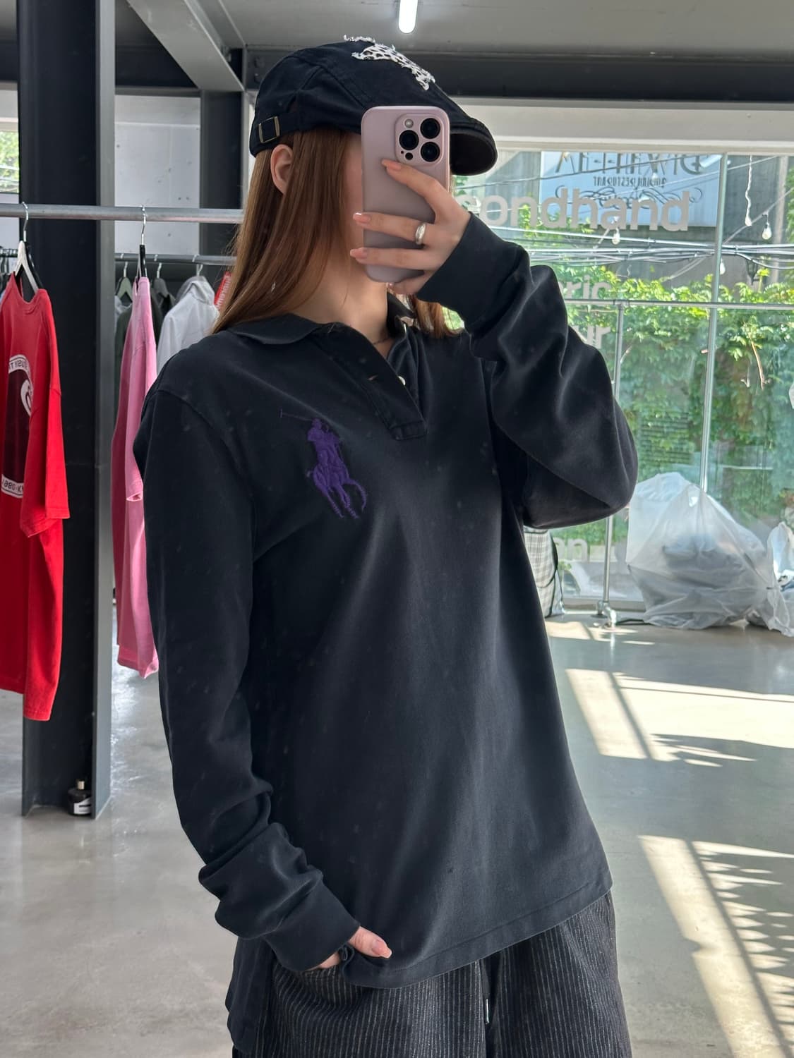 폴로랄프로렌 빅포니 넘버링 Pk 롱슬리브 블랙 상품이미지2
