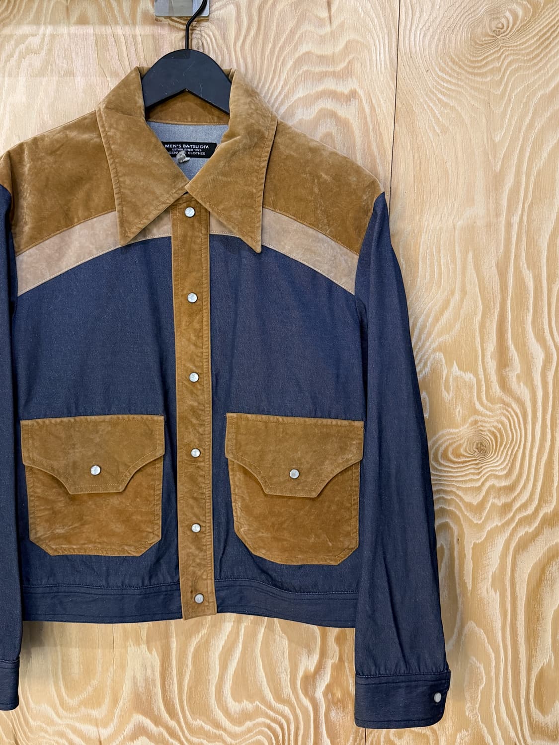 Mens Batsu 벨루어 웨스턴 데님 셔츠 상품이미지3