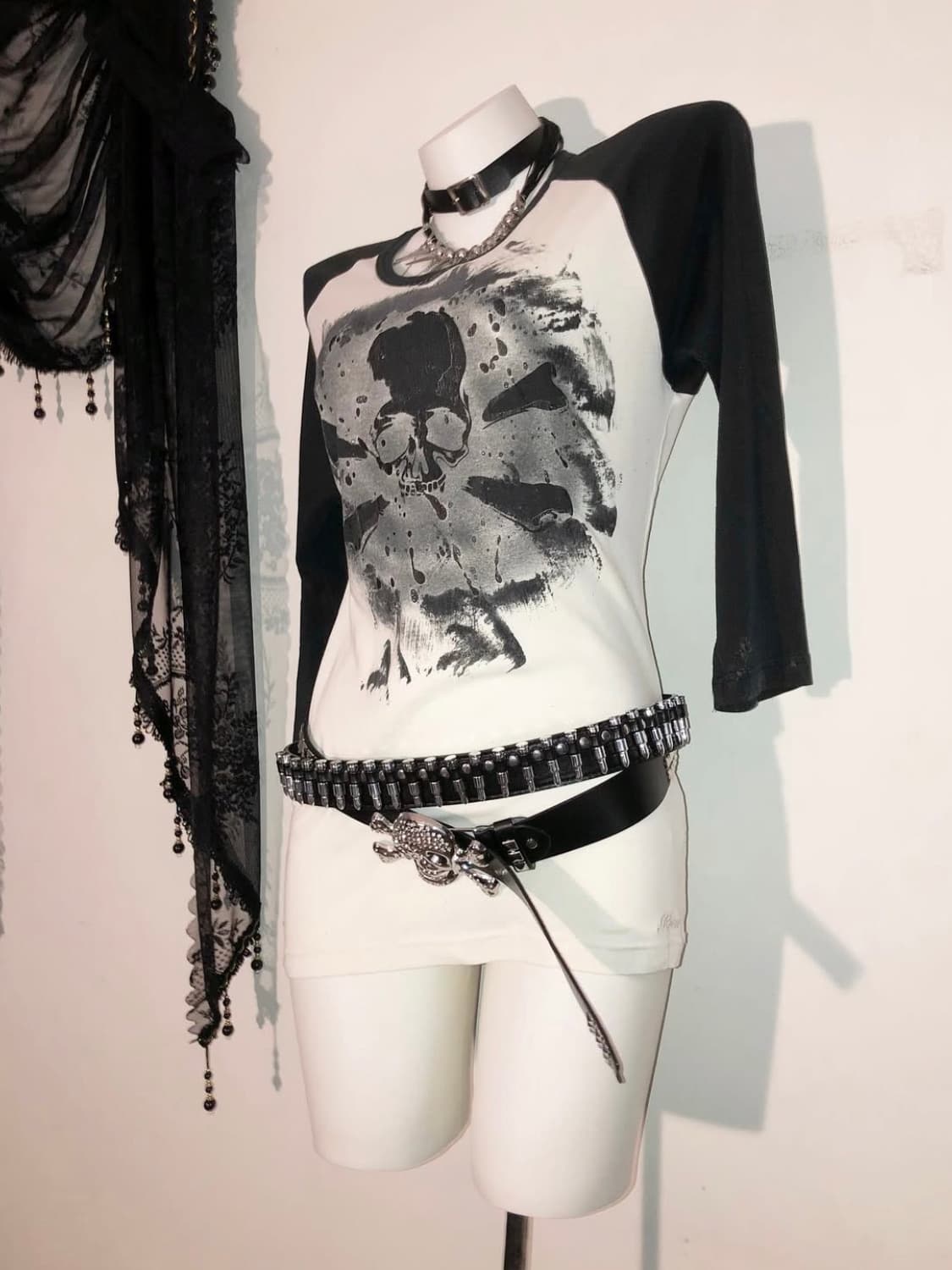 Roen 로엔 00s 해골 롱슬리브 스컬 펑크 락시크 상품이미지2