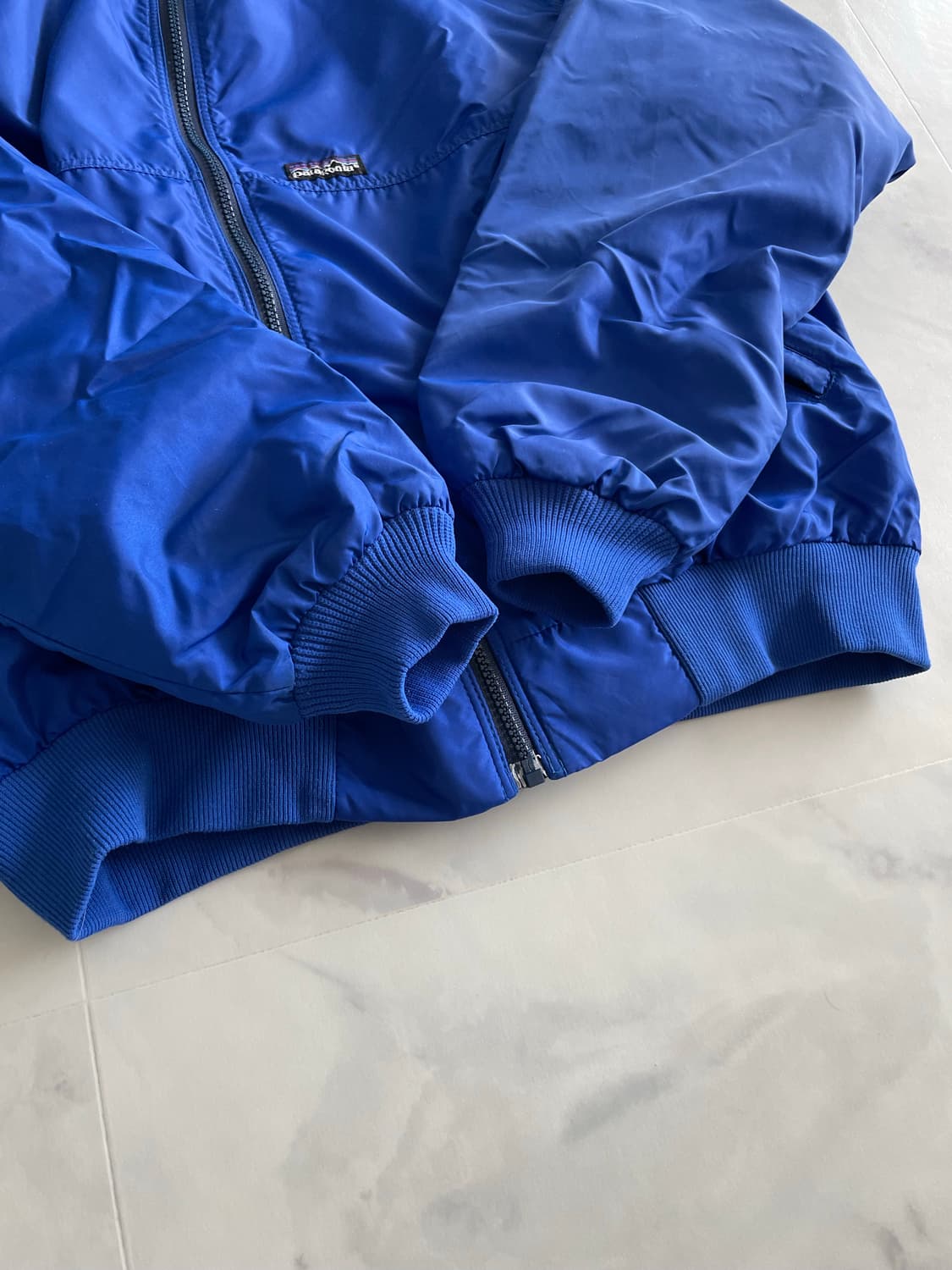 90s 파타고니아 쉘드 신칠라 봄버 웜업 자켓 코발트블루/틸그린 L사이즈 상품이미지8