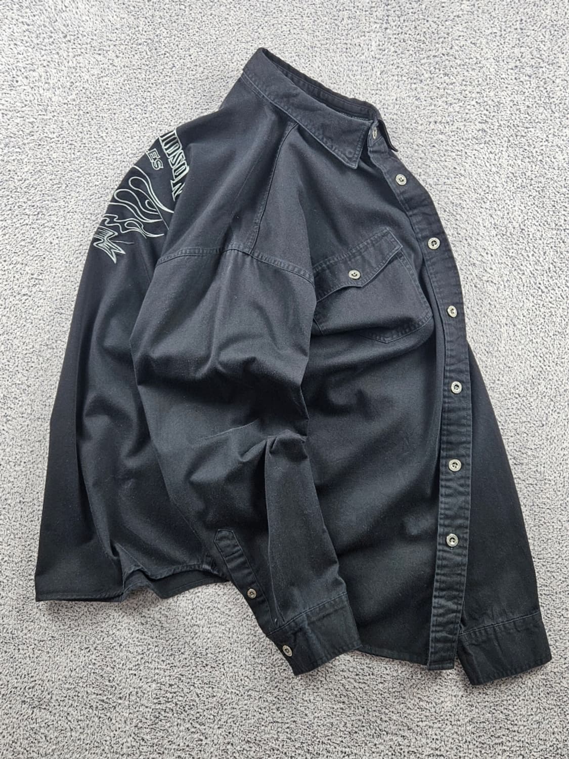 할리데이비슨 모터사이클 포켓 스컬 바이커 셔츠 ( L ) / 9362 상품이미지5