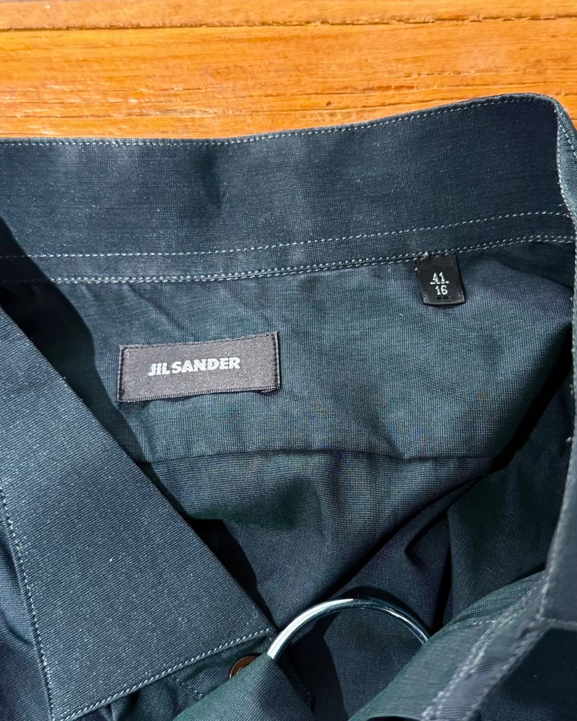 질샌더 다크그린 폴딩 카라 코튼 셔츠 상품이미지8