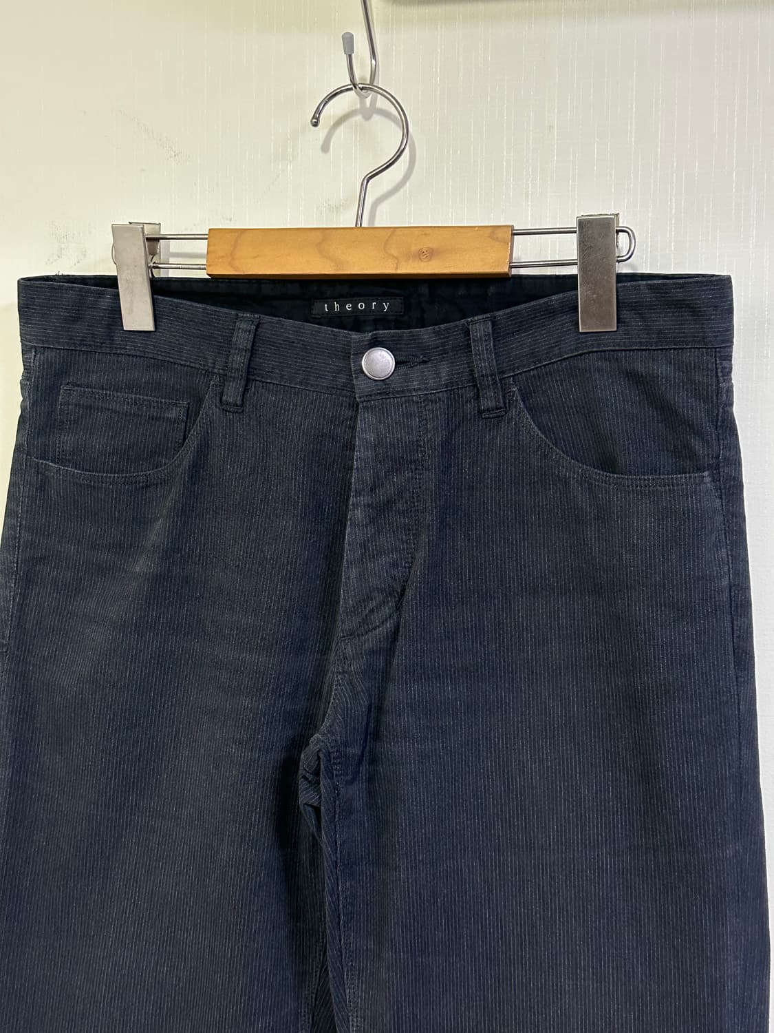 띠어리 스트라이프 코튼팬츠 30/그레이 상품이미지6