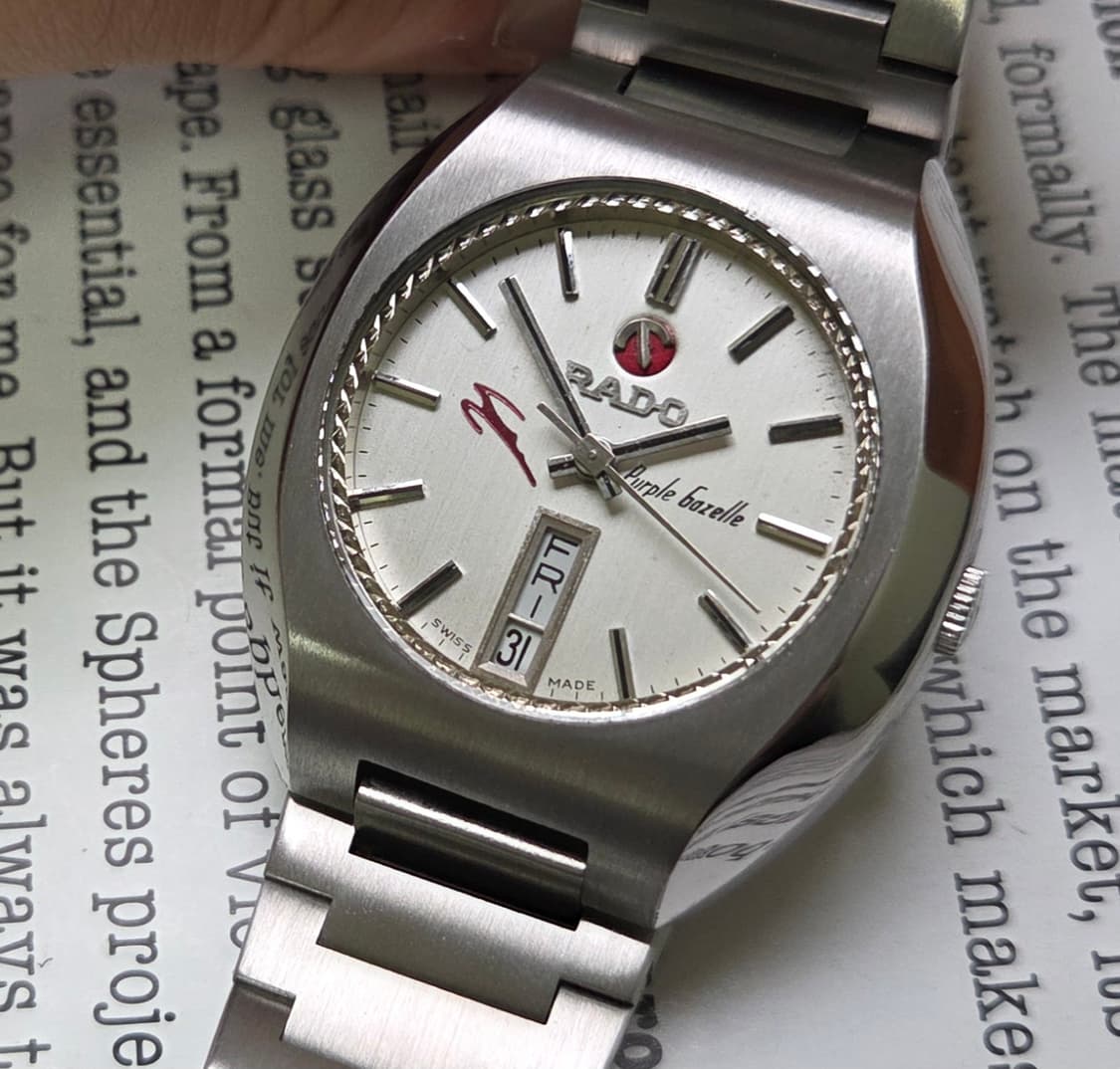 빈티지 라도 퍼플가젤 실버판 데이데이트 오토매틱 남성용 브레이슬릿 ver 상품이미지10