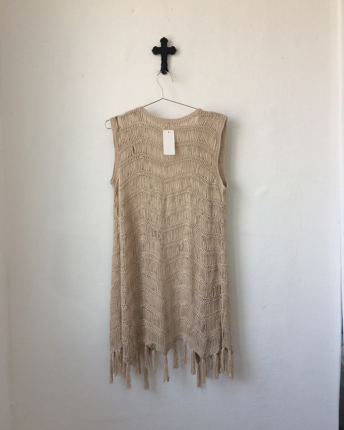 Fringe knit open vest 상품이미지3