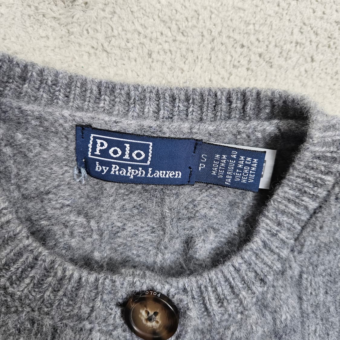 폴로 랄프 로렌 신형 QR 울 캐시미어 케이블 가디건 S 상품이미지6
