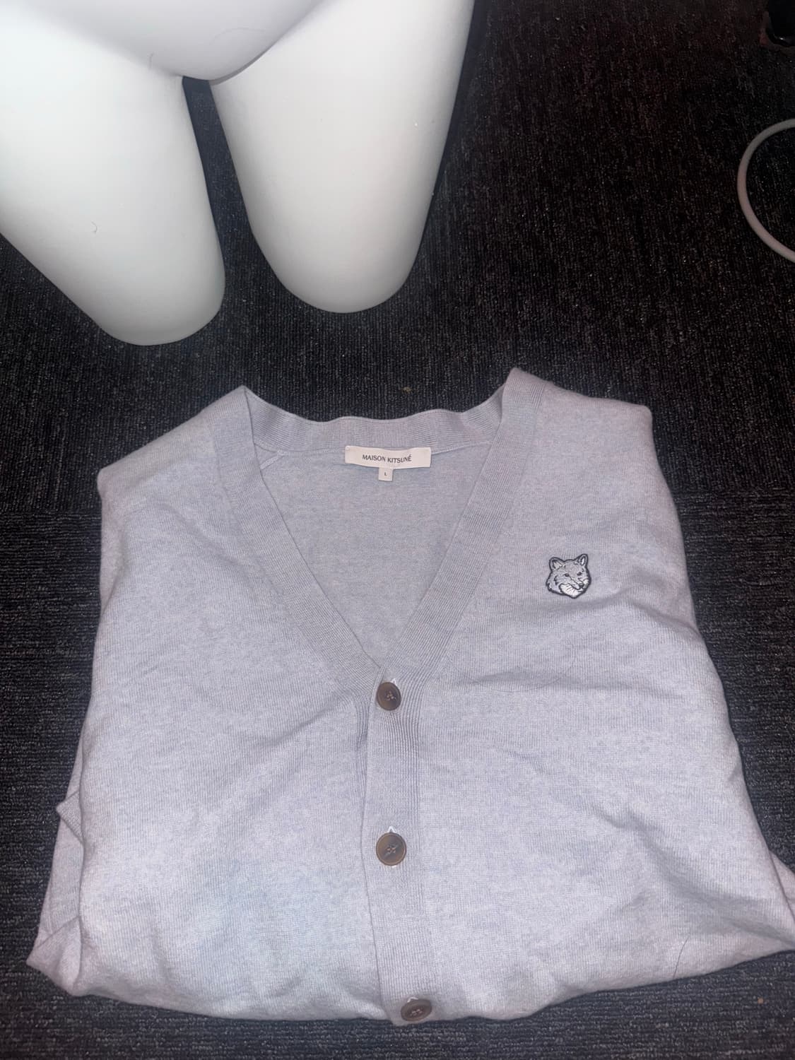 메종키츠네 폭스 헤드 가디건 L 그레이 상품이미지1