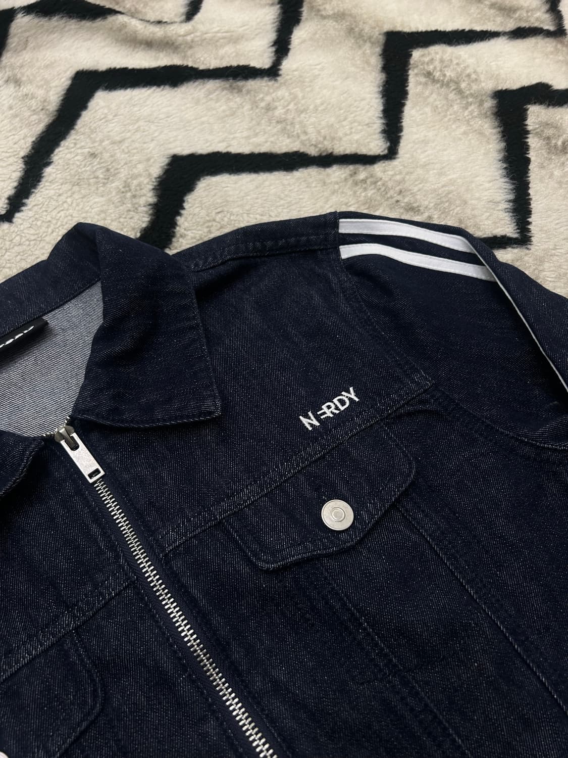 [M]널디 데님 크롭 자켓/진청 상품이미지1