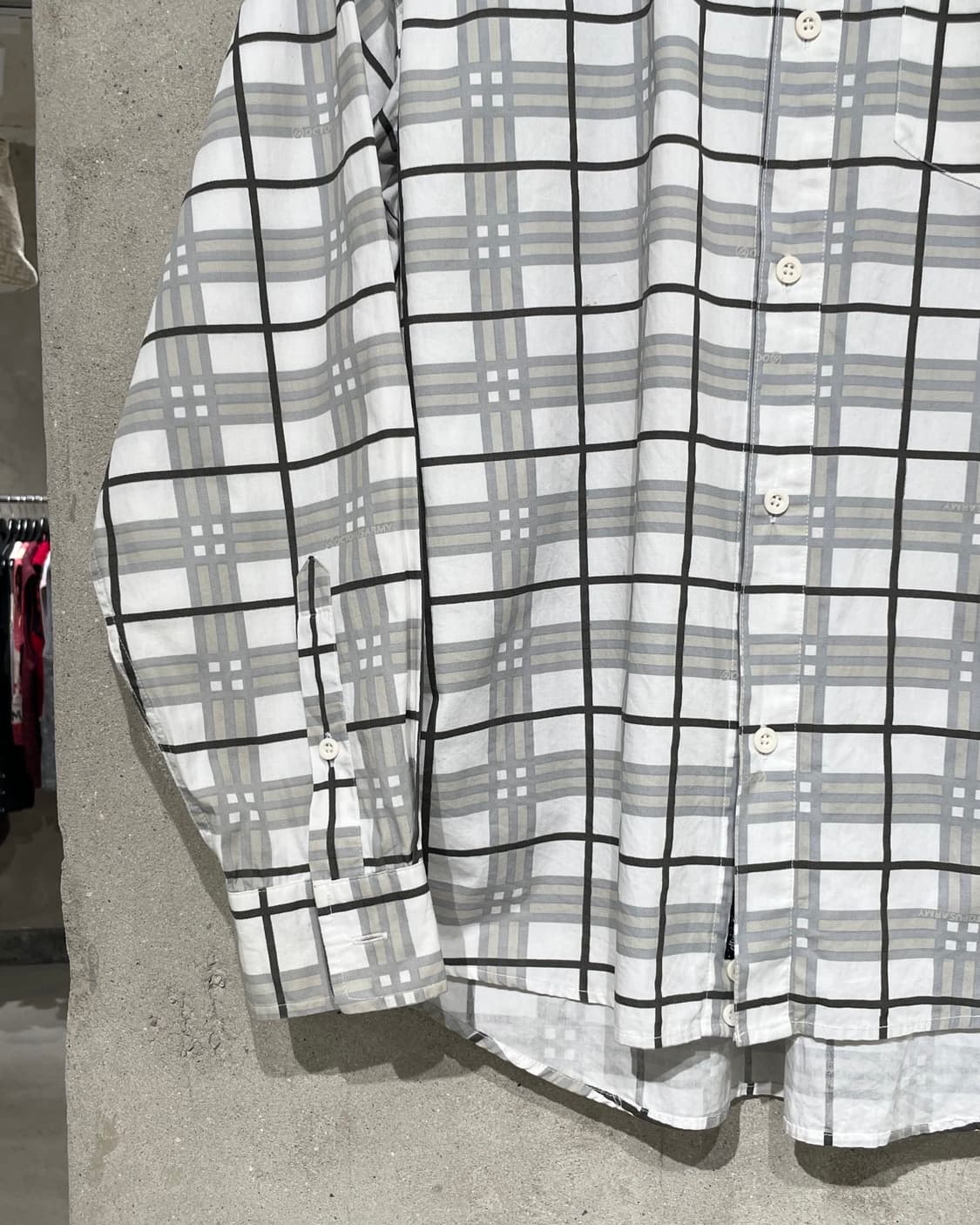 옥토퍼스 아미 로고 싱글 포켓 체크 코튼 셔츠 상품이미지4