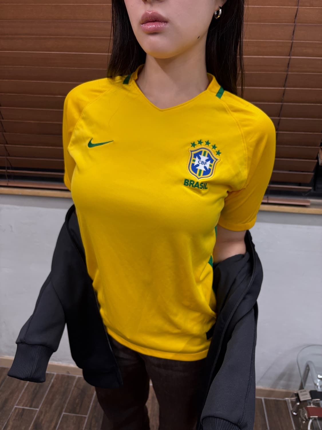 Nike 나이키 16 17 브라질 홈 유니폼 축구 져지 블록코어 반팔티 상품이미지3