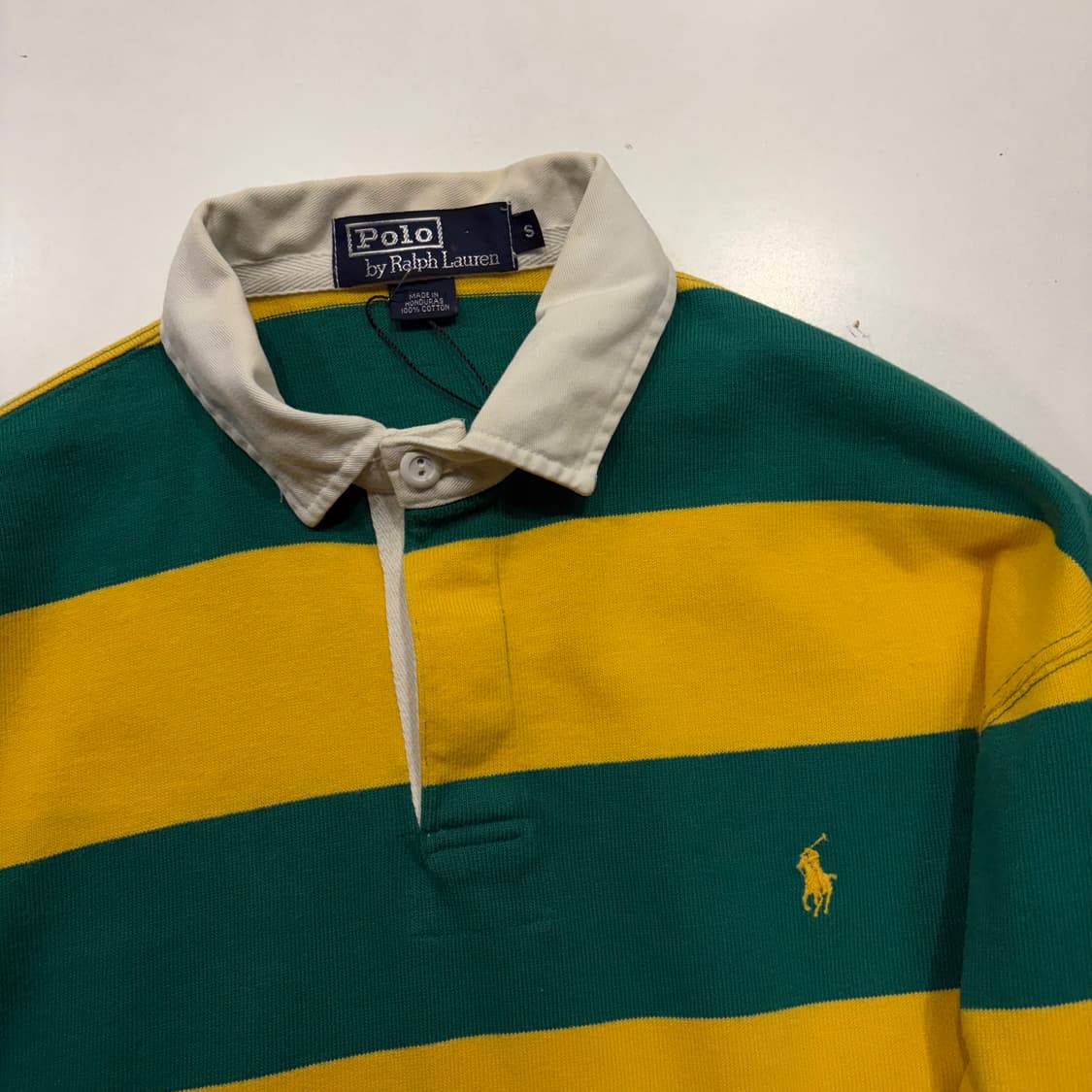 [S] 폴로 랄프로렌 스트라이프 코튼 럭비티 긴팔 노초 D646 상품이미지3