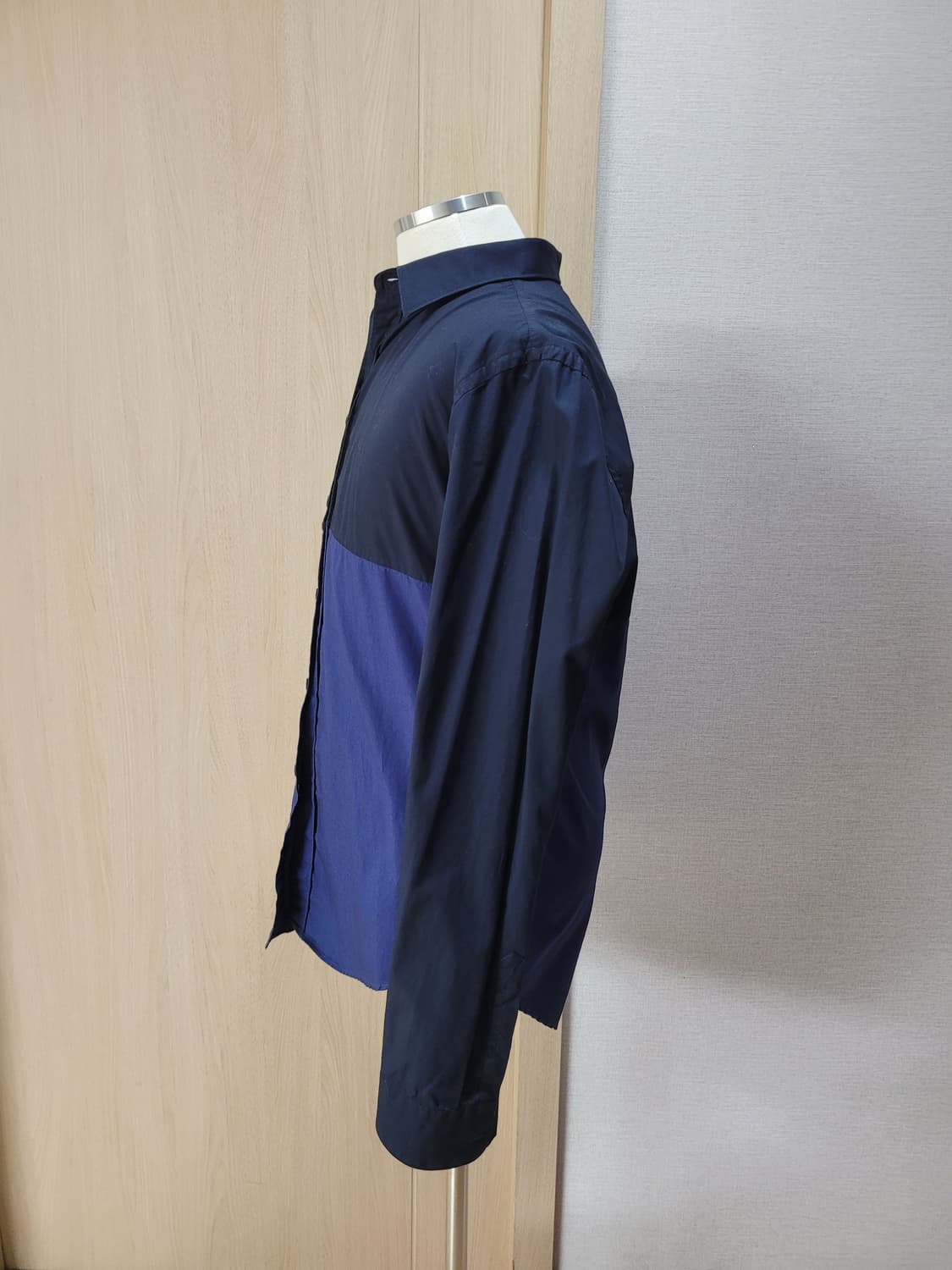 자라맨 ZARAMAN black tag 남자 블럭 셔츠 L 네이비 상품이미지4