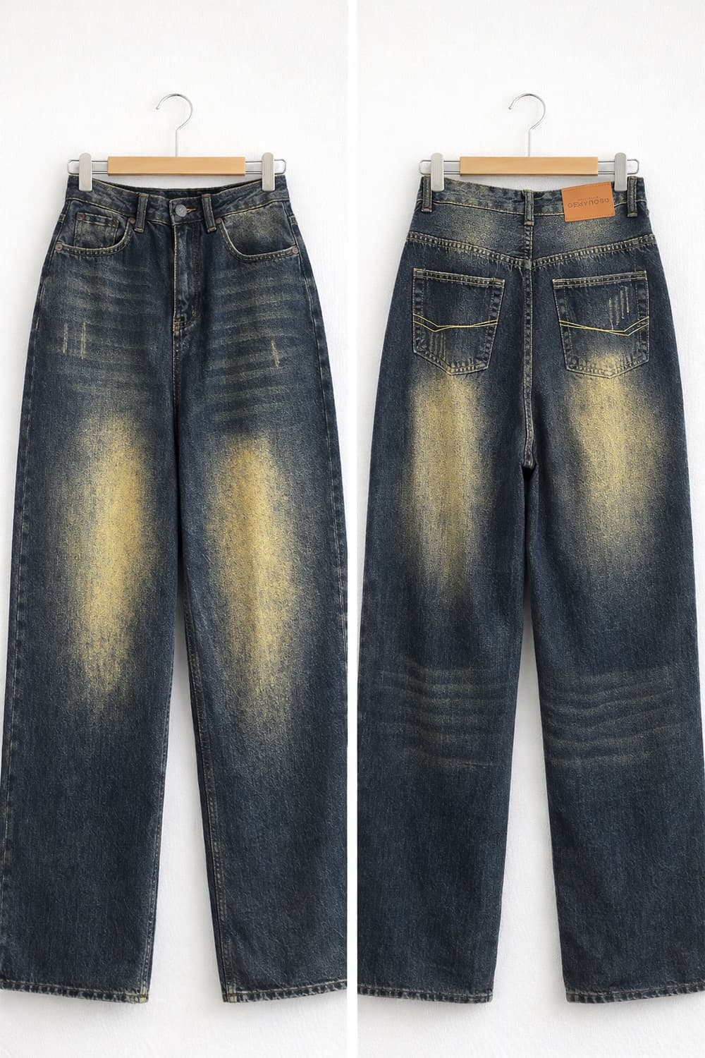 워싱 데님 와이드 팬츠 상품이미지1