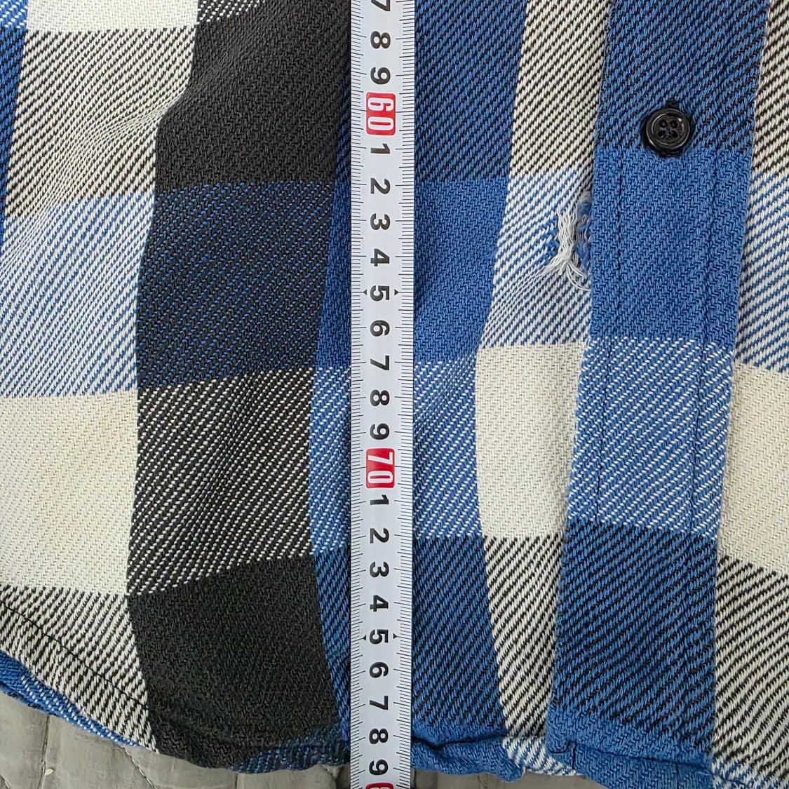 [L] 70s 프로스트 프루프 빈티지 플란넬 체크 셔츠 블루/블랙 상품이미지8
