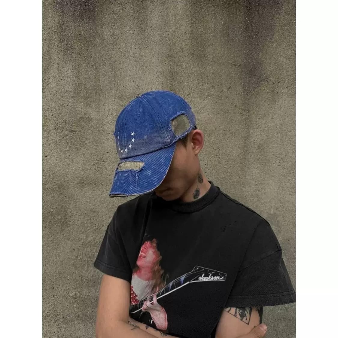 나인스타 데미지 블루 볼캡  상품이미지2