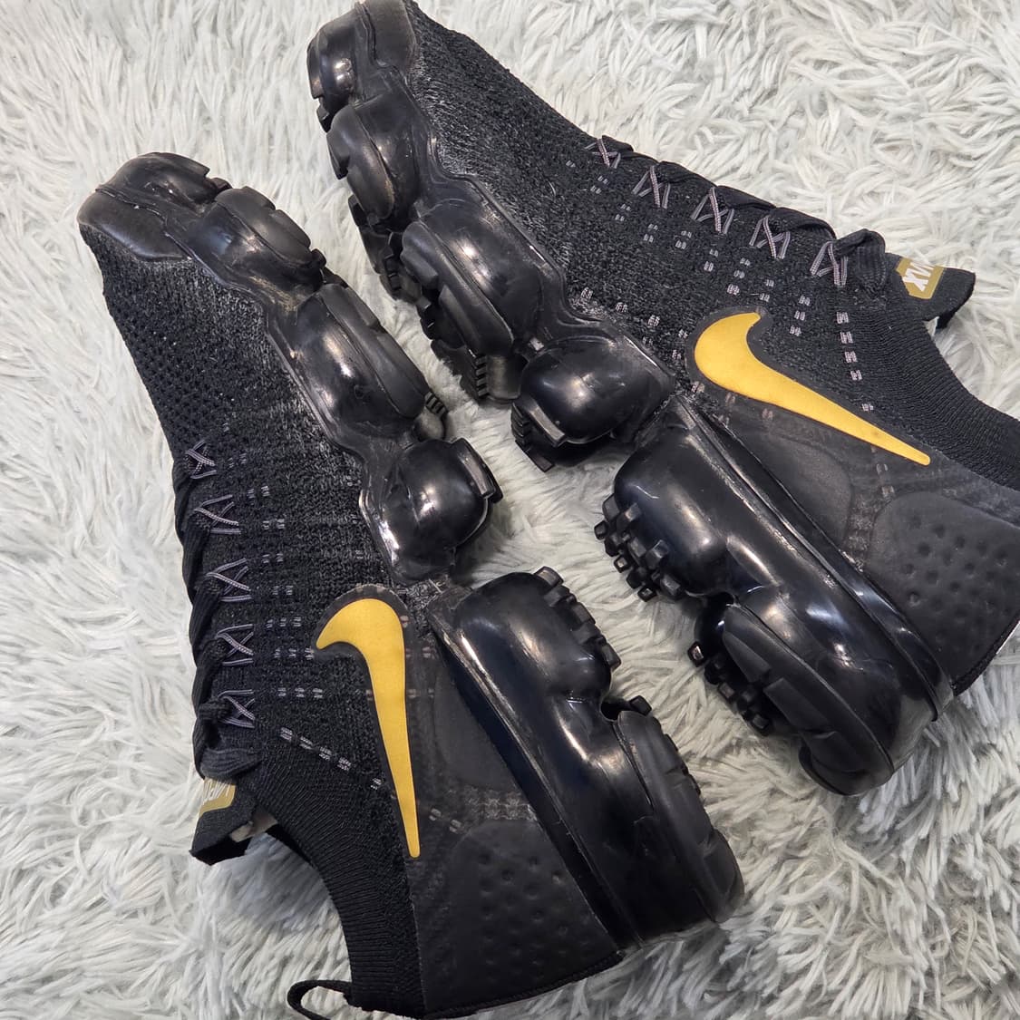 6q-25:나이키 에어 베이퍼맥스 플라이니트 2 블랙-골드 (23 cm) 상품이미지8