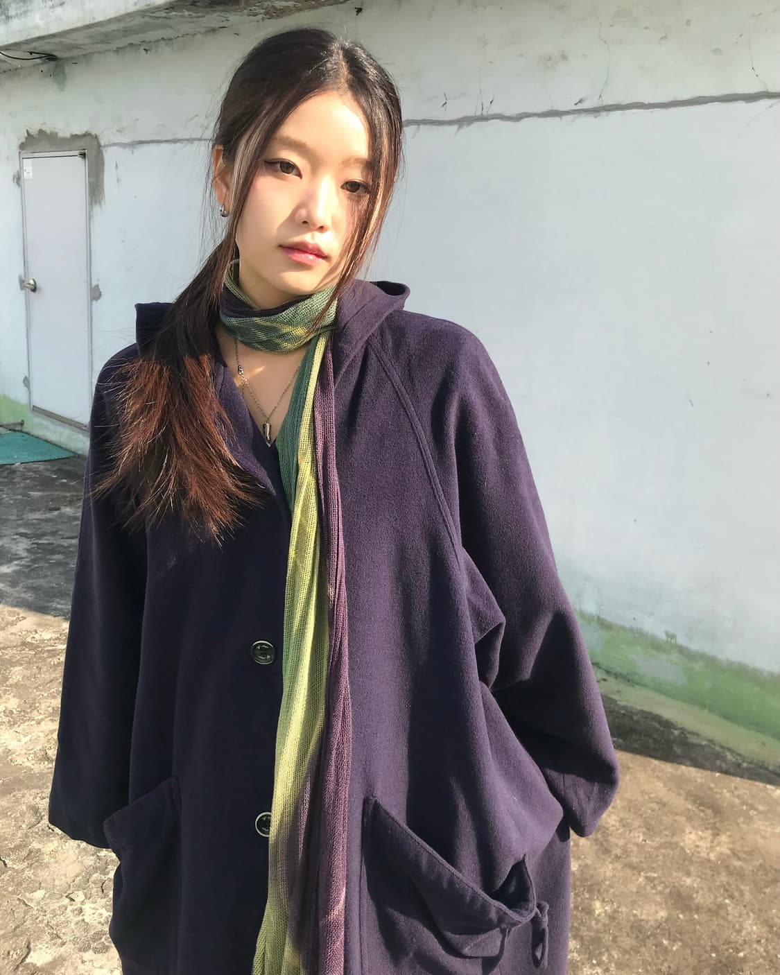 포레스트 그린 에스닉 스카프 상품이미지5