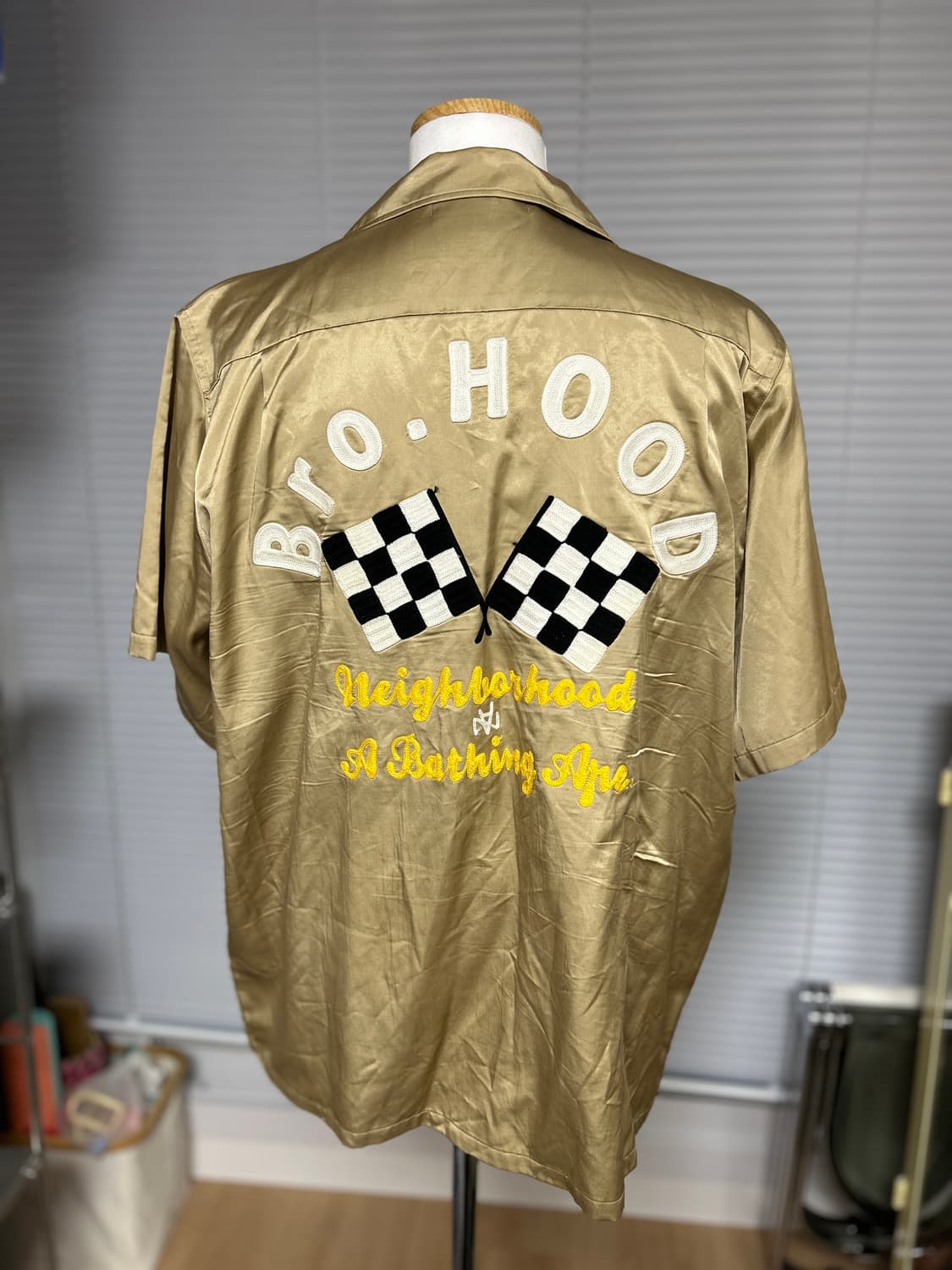 베이프 x 네이버후드 자수 레이온 볼링셔츠 xxl 상품이미지1