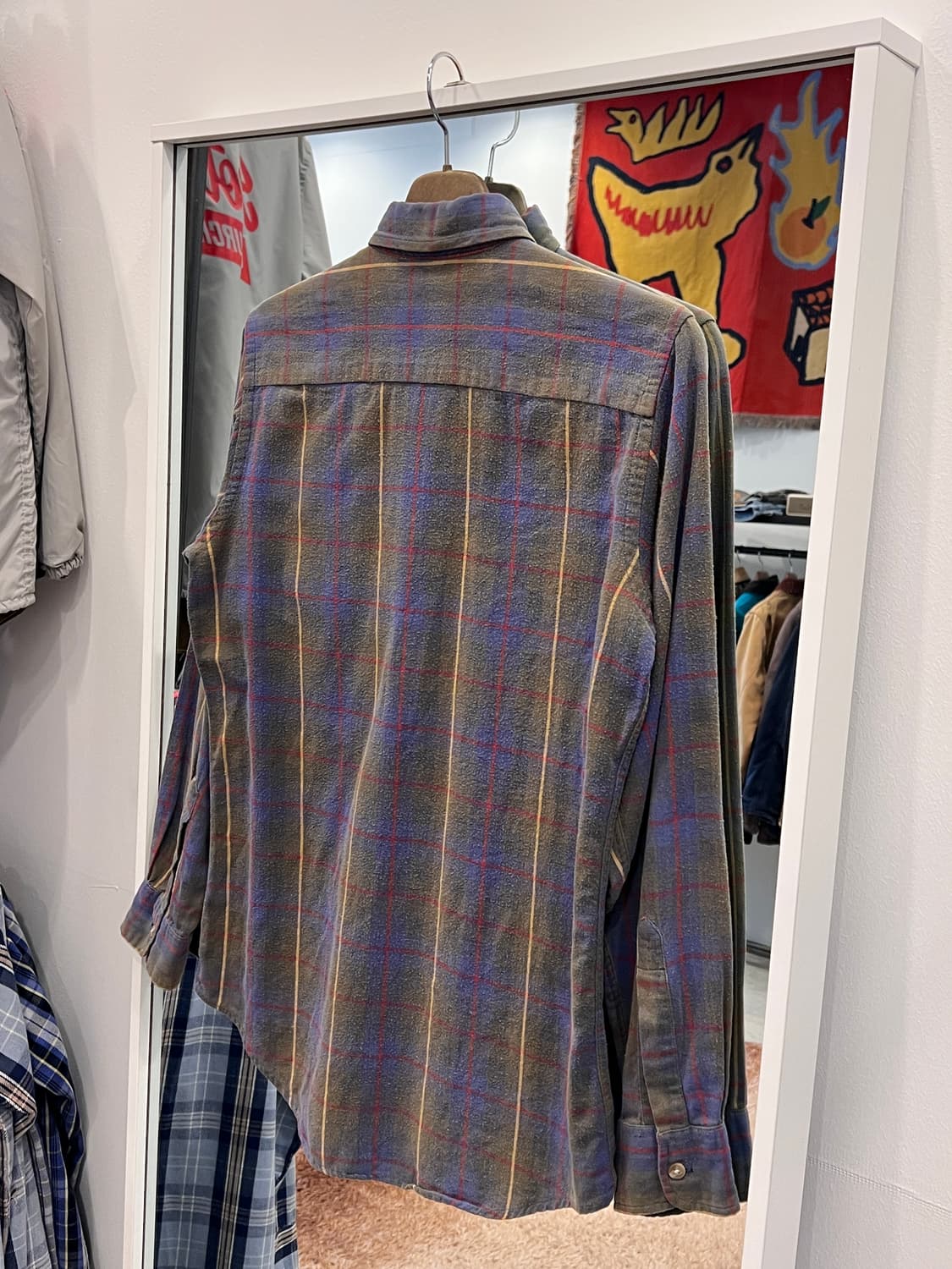 80s Woolrich 울리치 빈티지 코튼 플란넬 체크 셔츠 상품이미지4