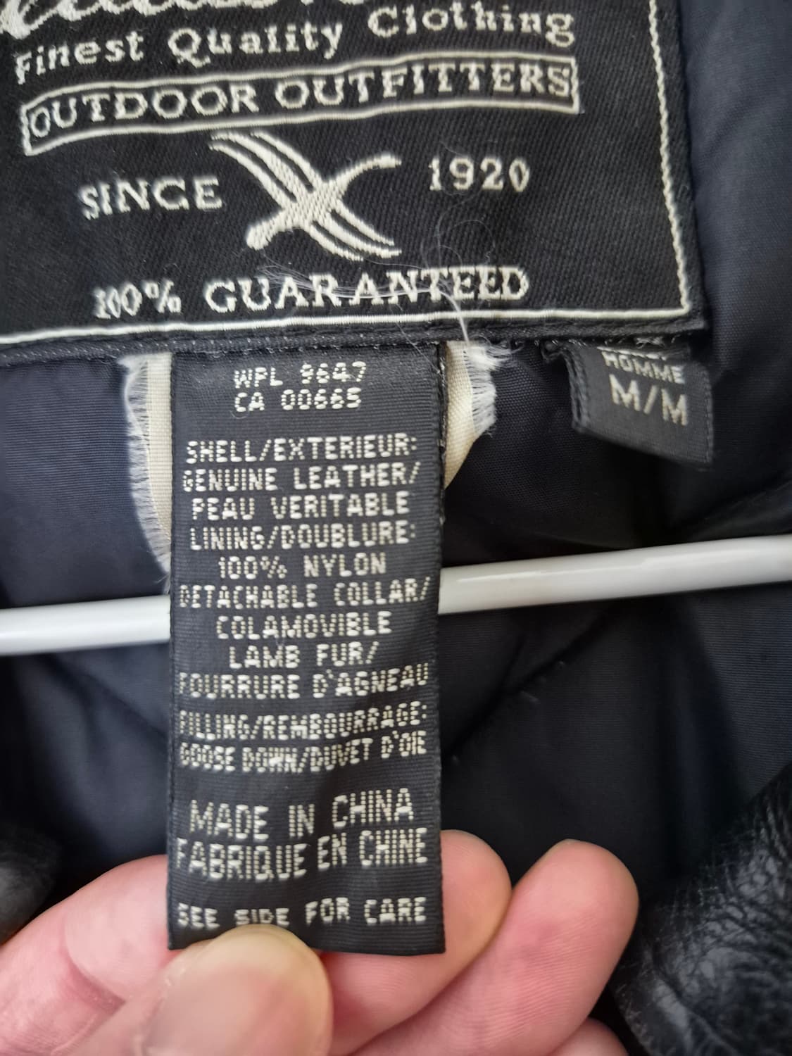 00's 에디바우어 구스다운 레더 봄버 자켓 상품이미지2