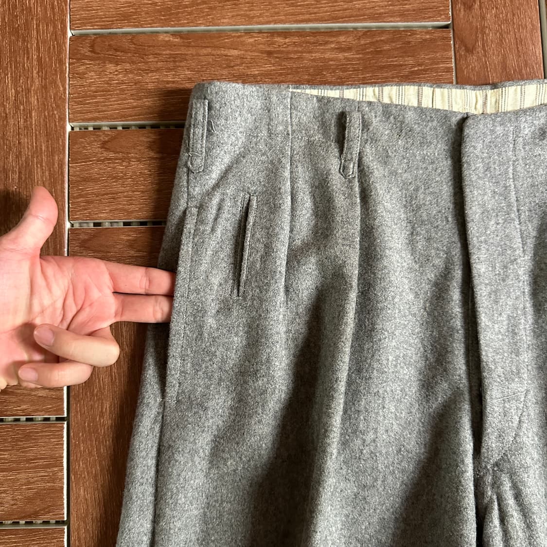 Vintage wool gray balloon trouser pants 상품이미지4
