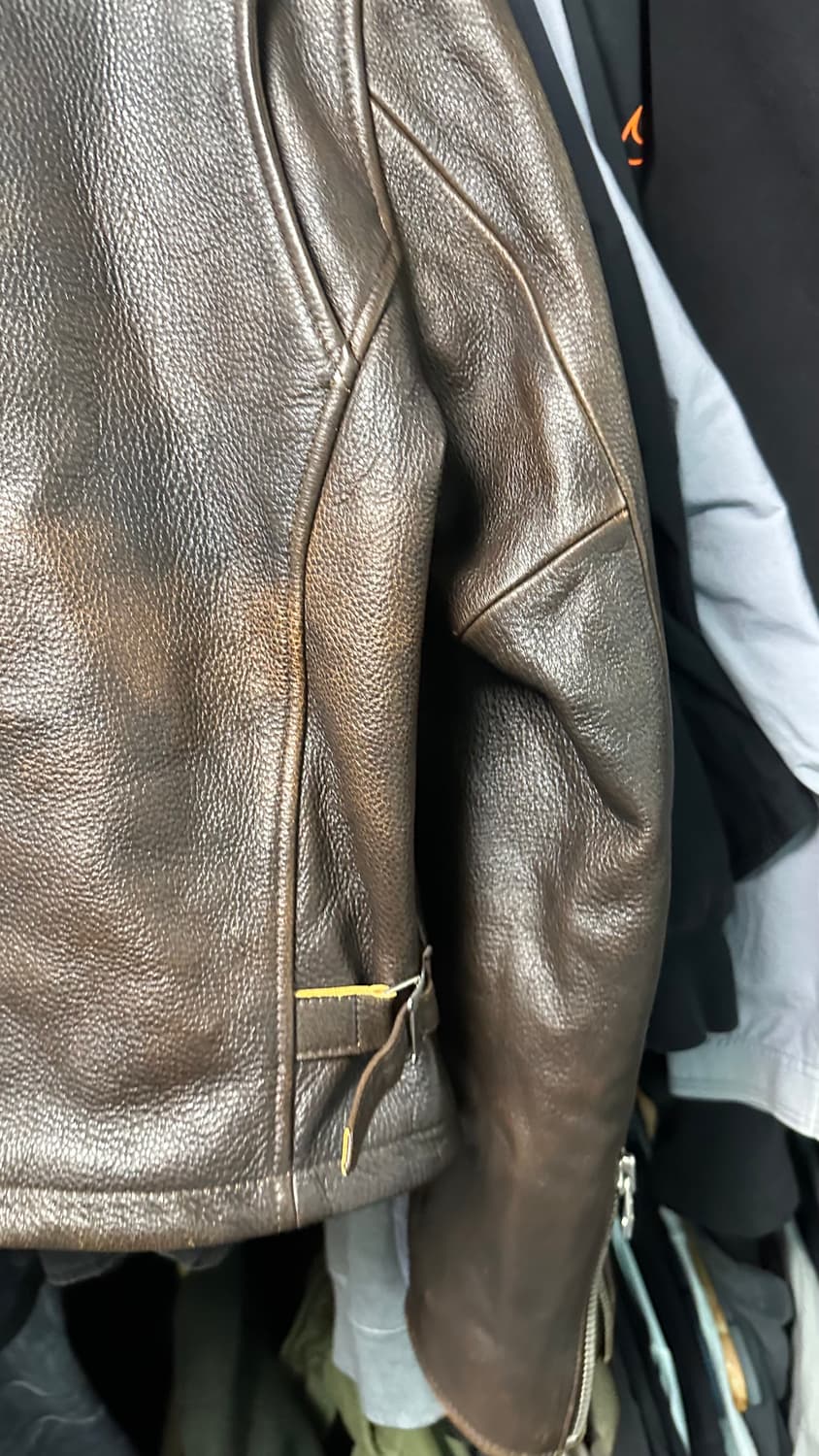 토니웩 디스트로이트 브라운 싱글 레더 자켓 L 상품이미지8