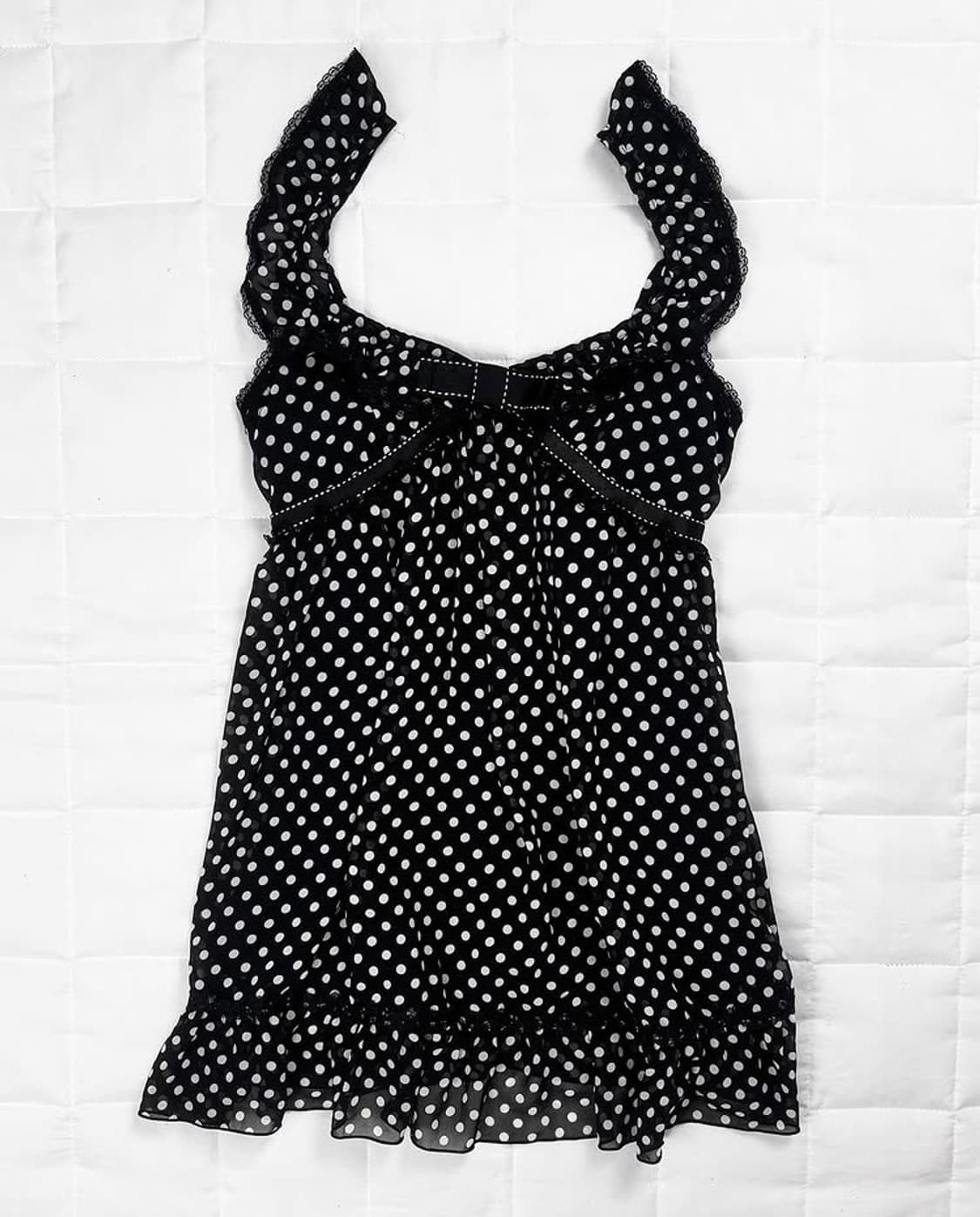 트랄라라 도트 리본 캐미솔 빈티지 리즈리사 세실맥비 라떼 히메 갸루 상품이미지1